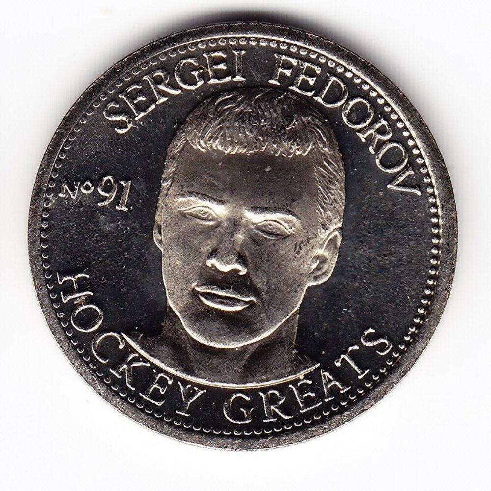 1996 Sergei Federov No91 Hockey Greats NHLPA Medal (b46)